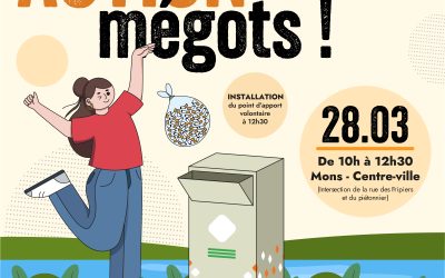 Lancement d’une action de sensibilisation aux mégots en centre-ville de Mons le samedi 28 mars 2026