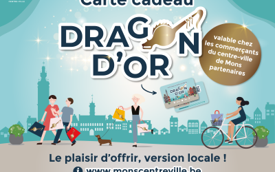Le chèque cadeau Dragon d’Or évolue en carte cadeau et renforce le soutien aux commerces du centre-ville de Mons